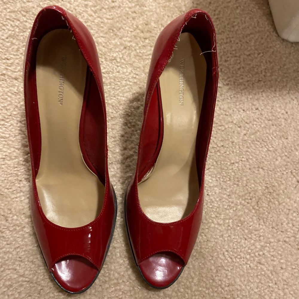 Red high heels shoes